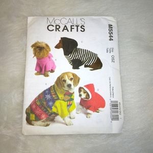 MCCALL'S M5544 Pet Pullovers for dogs , size XS-S-M